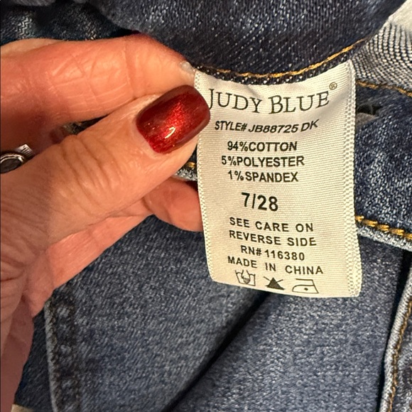 Judy Blue Medium‎ Blue Wide Leg, High Rise, Cargo, Button Flap Back Pockets 7/28 - Picture 10 of 10